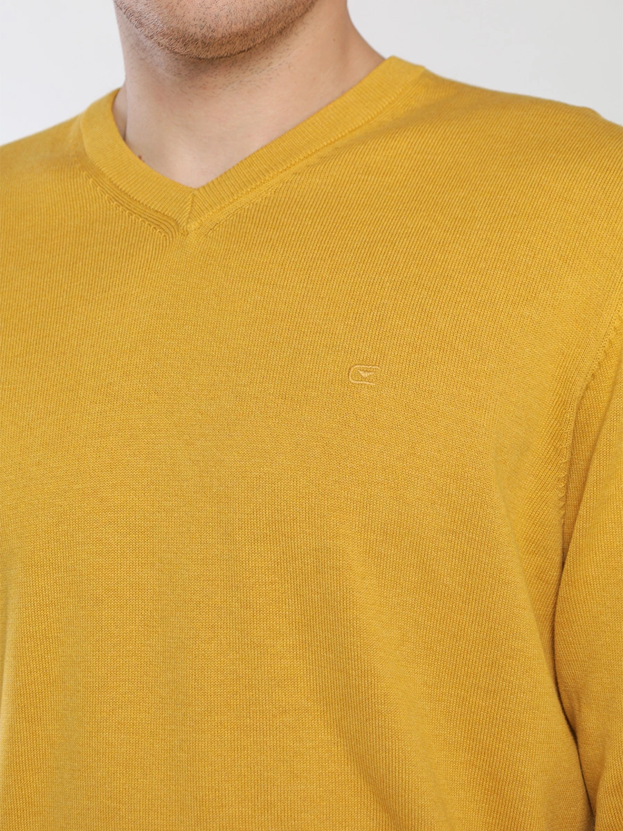 Пуловер хлопковый желтого цвета